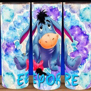 Eeyore Ink Blot Watercolor Gradient Sparkle Cartoon Cup Mug Tumbler 20oz